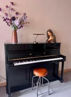 Prima akoestische Yamaha piano met silent systeem, Ophalen, Gebruikt, Zwart, Digitaal