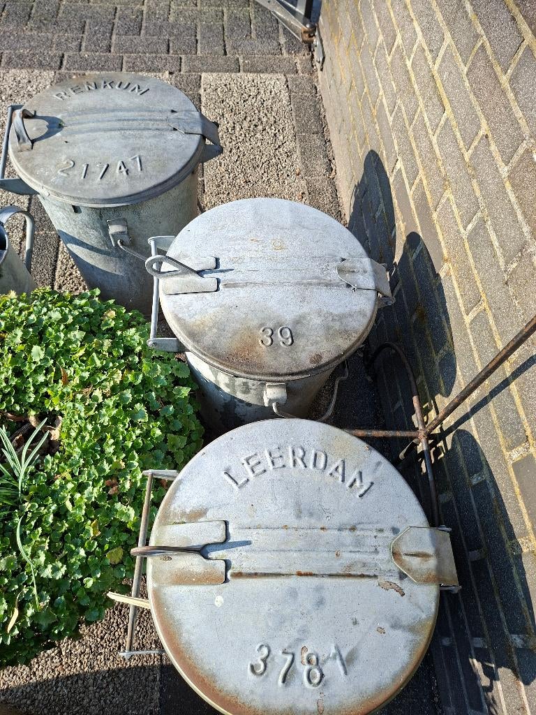 Vuilnisemmer, wasketel met deksel en gieter van zink, Tuin en Terras, Ophalen, Gebruikt