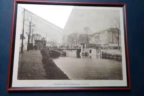 Utrecht - Catherijnebrug - Rond 1908 - 37x26cm, Huis en Inrichting, Woonaccessoires | Schilderijen, Tekeningen en Foto's, Ophalen