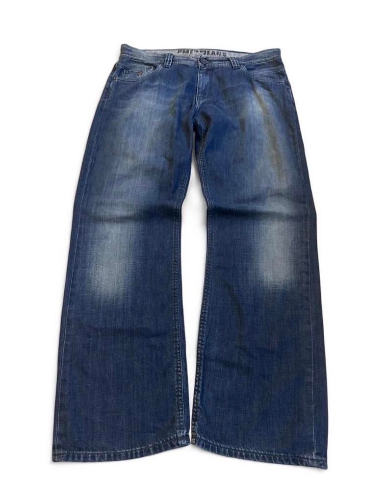 PME Legend Comet Jeans 36x32 Straight Fit Blauw Denim, Kleding | Heren, Spijkerbroeken en Jeans, Ophalen of Verzenden, Gedragen