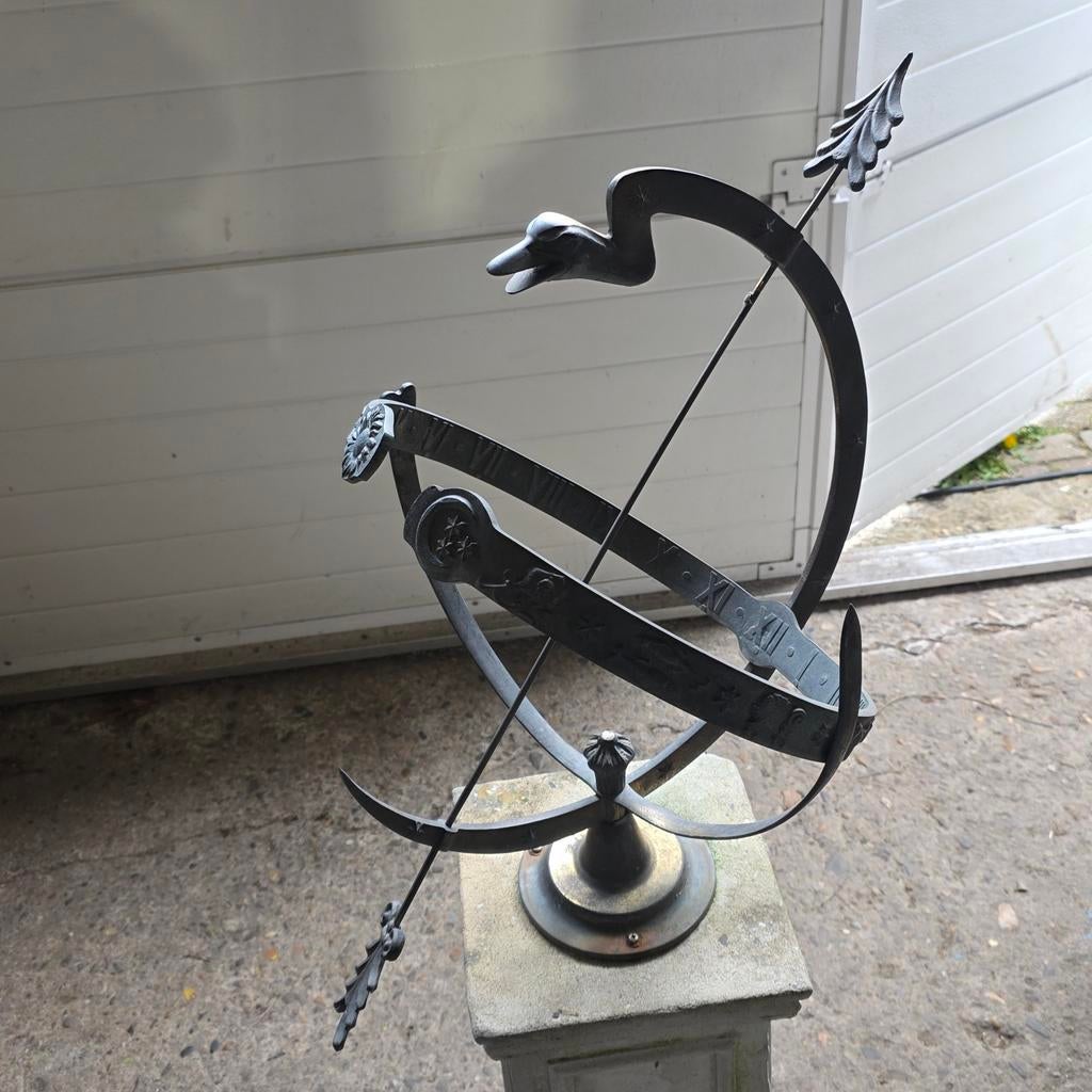 Prachtige Antieke Bronzen Zonnewijzer – Uniek Slangenmotief, Ophalen