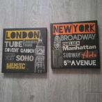 IKEA CANVAS 25 X 25 CM LONDON-NEW YORK, Ophalen, Minder dan 50 cm, Overige typen, Zo goed als nieuw