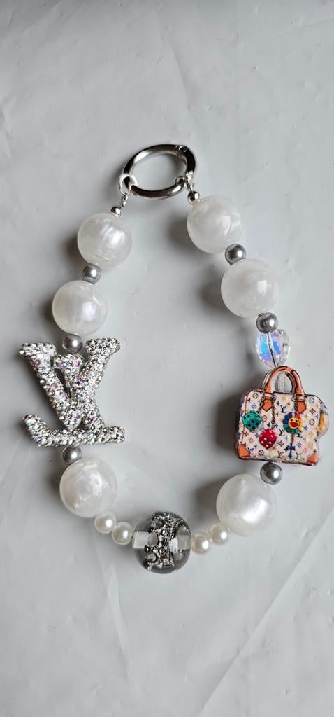 Witte designer phonechain,keychain, Ophalen of Verzenden, Nieuw