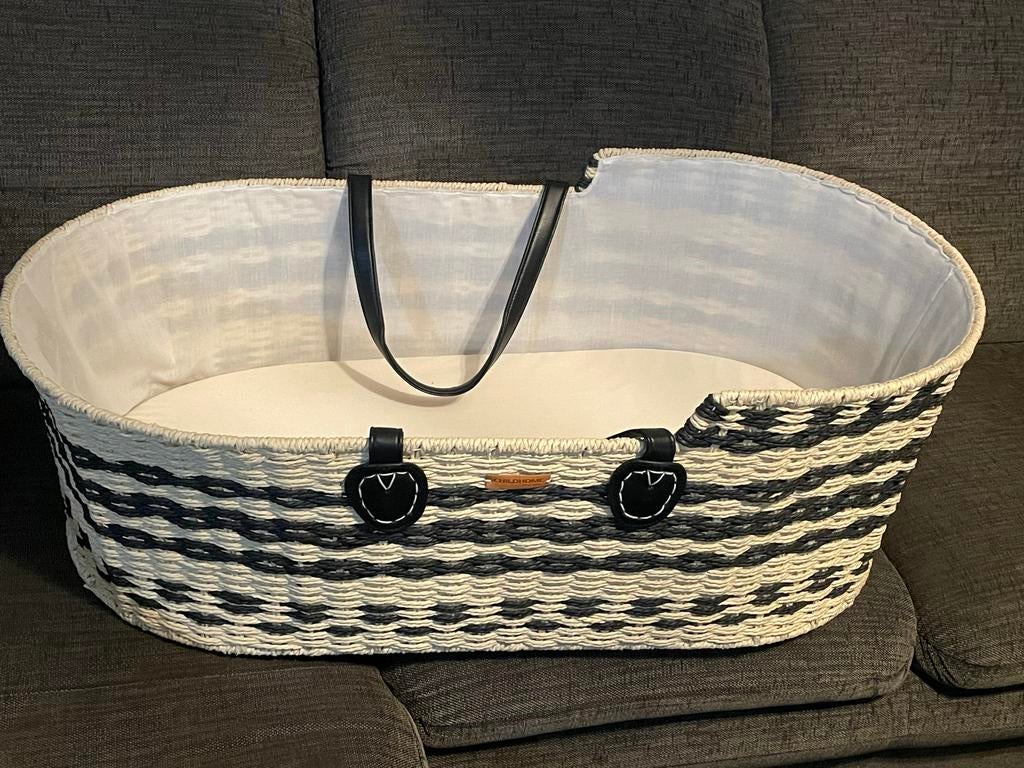 Childhome Babywieg Moses Mand 84 Cm Beige/zwart, Ophalen of Verzenden, Zo goed als nieuw, Wieg