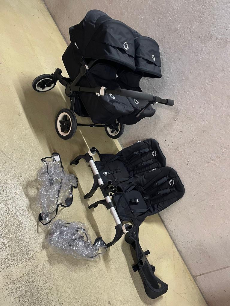 Bugaboo donkey 2-5 Twin all black, Kinderen en Baby's, Kinderwagens en Combinaties, Support@bugaboo.com, Bugaboo, Ophalen of Verzenden