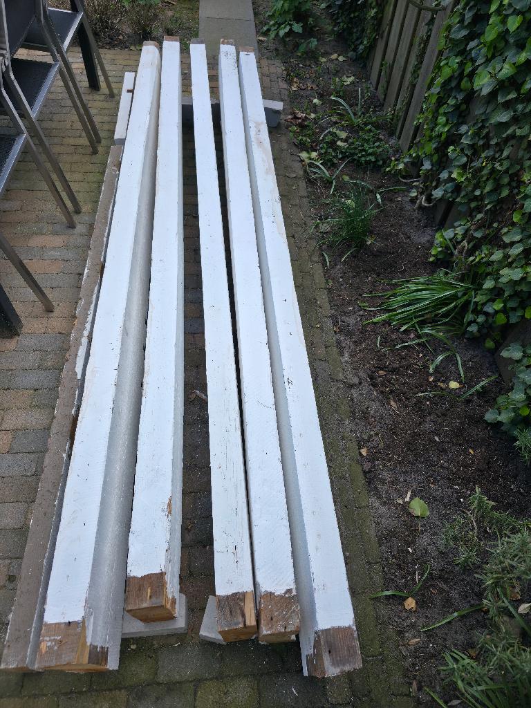 Diverse houten balken, Ophalen, Gebruikt, 250 tot 300 cm, 50 mm of meer