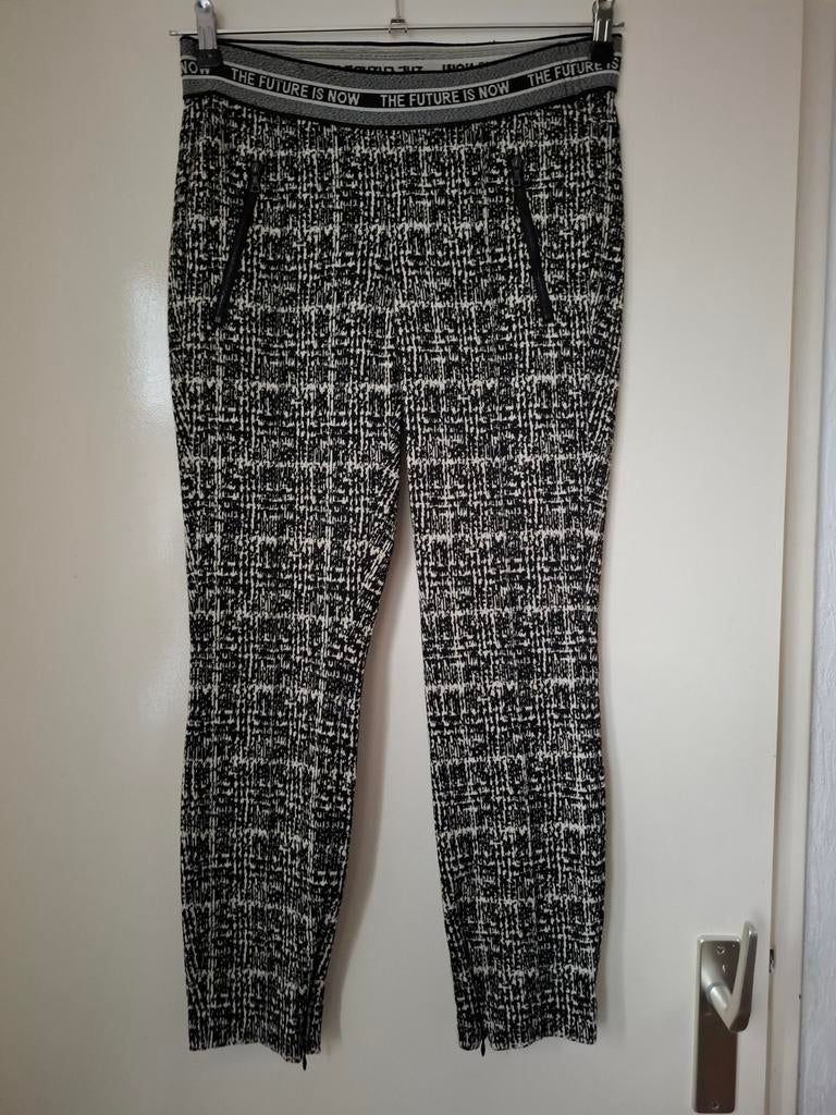 Cambio broek - zwart wit - The future is now - maat 38, Maat 38/40 (M), Cambio, Verzenden, Zwart
