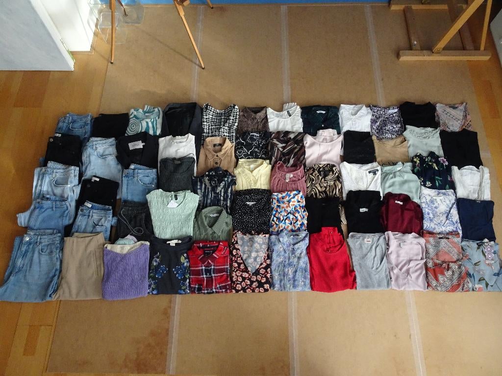 Partij 3 60 stuks dames kleding bekende merken 36 38 S M, Ophalen of Verzenden, Zo goed als nieuw, Maat 38/40 (M)