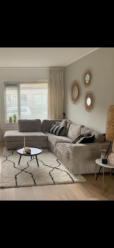 Hoekbank ribstof, Huis en Inrichting, Ophalen, Gebruikt