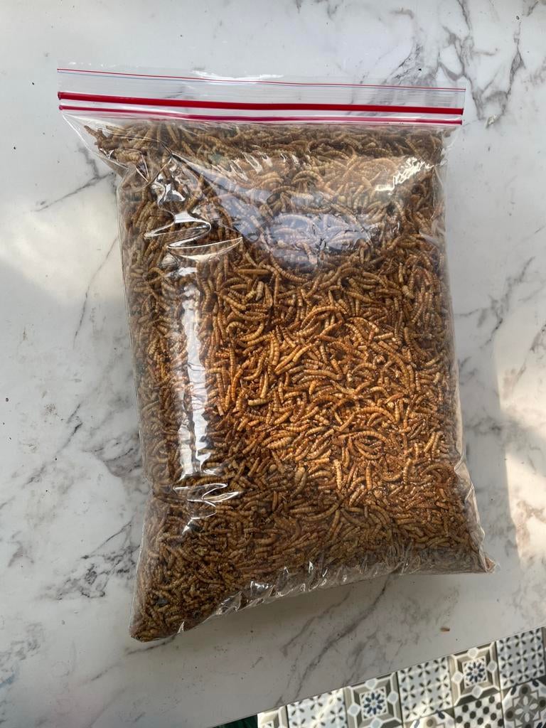 Gedroogde meelwormen, per 5L /1kg zak, Ophalen of Verzenden, Pluimvee
