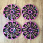 Wieldoppen 14 inch roze/zwart - Set van 4, Auto diversen, Wieldoppen, Ophalen of Verzenden, Gebruikt