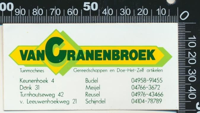 Sticker: Van Cranenbroek - Budel - Meijel - Reusel, Ophalen of Verzenden, Zo goed als nieuw, Bedrijf of Vereniging