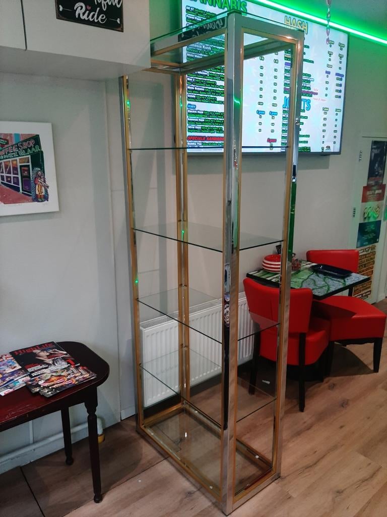 Renato Zefi open vitrine, Huis en Inrichting, Kasten | Vitrinekasten, Ophalen, 200 cm of meer, 50 tot 100 cm, 25 tot 50 cm