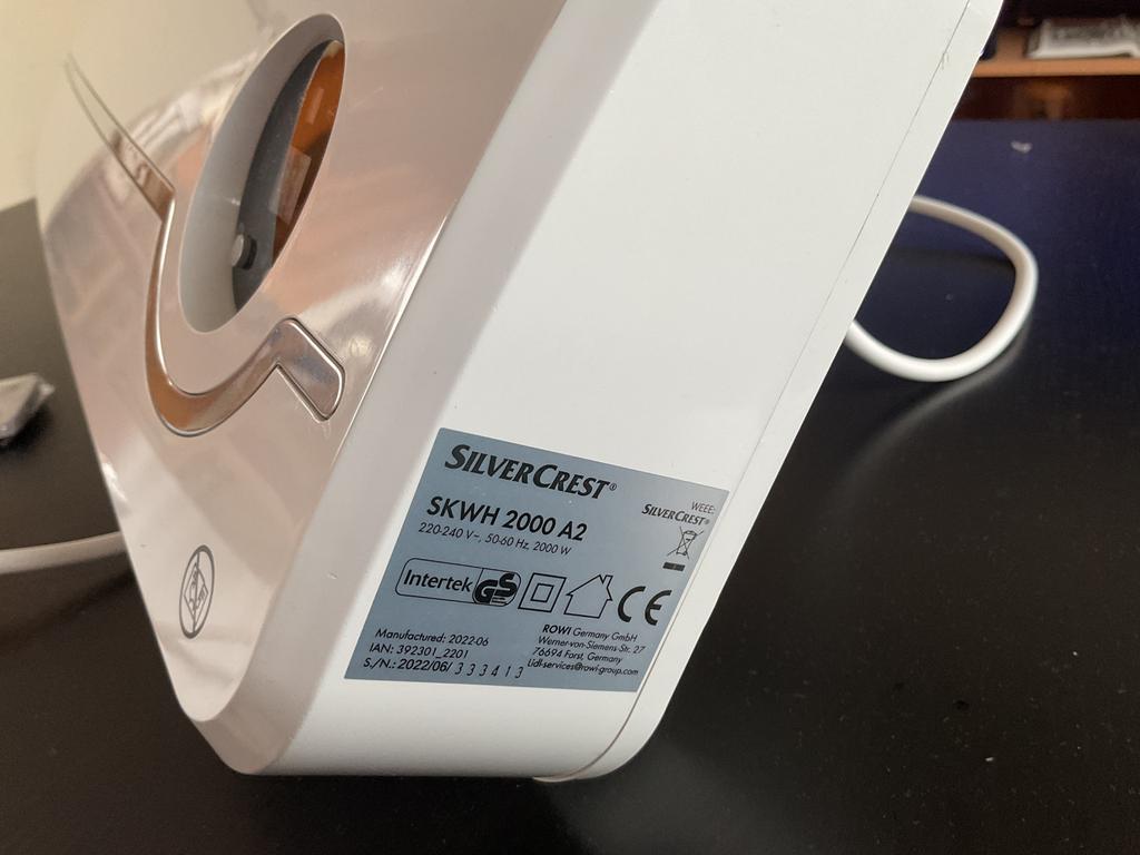 SilverCrest SKWH 2000 A2 - Ventilator kachel, Witgoed en Apparatuur, Ventilatoren, Ophalen, Ventilator met afstandsbediening, Zo goed als nieuw