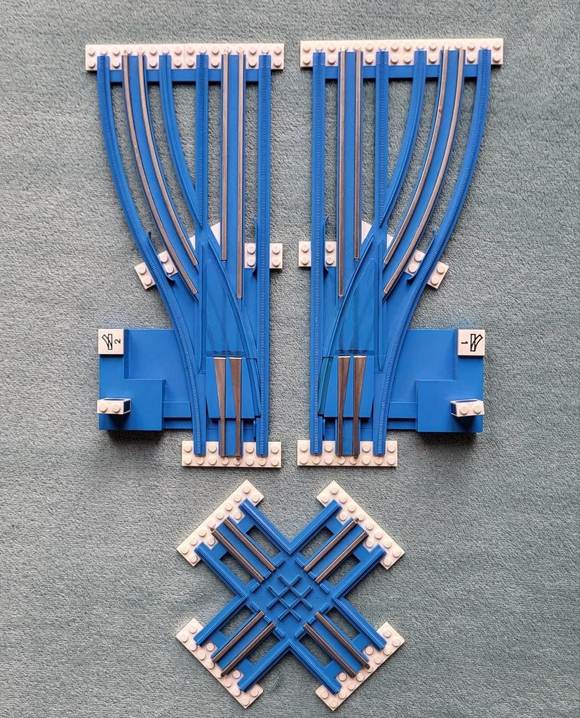 Lego trein 12 Volt blauwe rails wissels & kruispunt., Kinderen en Baby's, Speelgoed | Duplo en Lego, Ophalen of Verzenden, Gebruikt