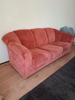 3-zits bank roze stof, Ophalen, Gebruikt, Driepersoons, 75 tot 100 cm