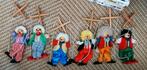 Lot zes stuks vintage marionet poppen hout, Ophalen of Verzenden