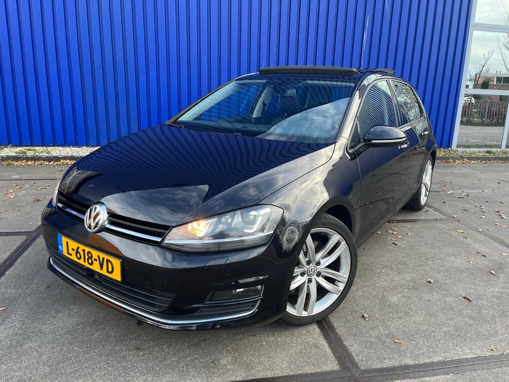 Volkswagen golf 7 act highline 1.4 tsi DSG Pano Carplay, 4 cilinders, Leder en Stof, Zwart, 1395 cc