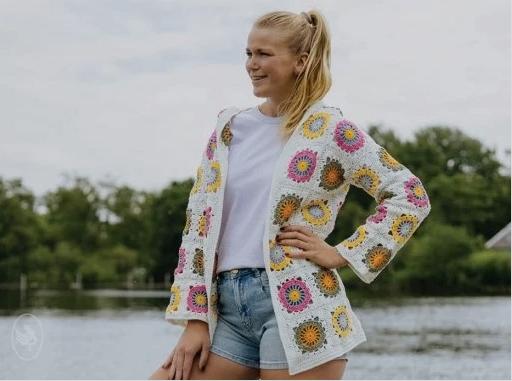 Tof haakpakket granny cardigan vest haken cosy fine wol !, Ophalen of Verzenden, Zo goed als nieuw, Haken, Patroon of Boek