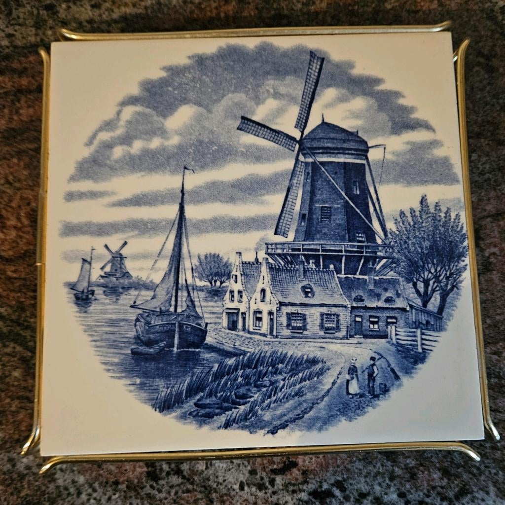 onderzetter Royal Sphinx Maastricht, mogelijk delfts blauw, Antiek en Kunst, Ophalen of Verzenden