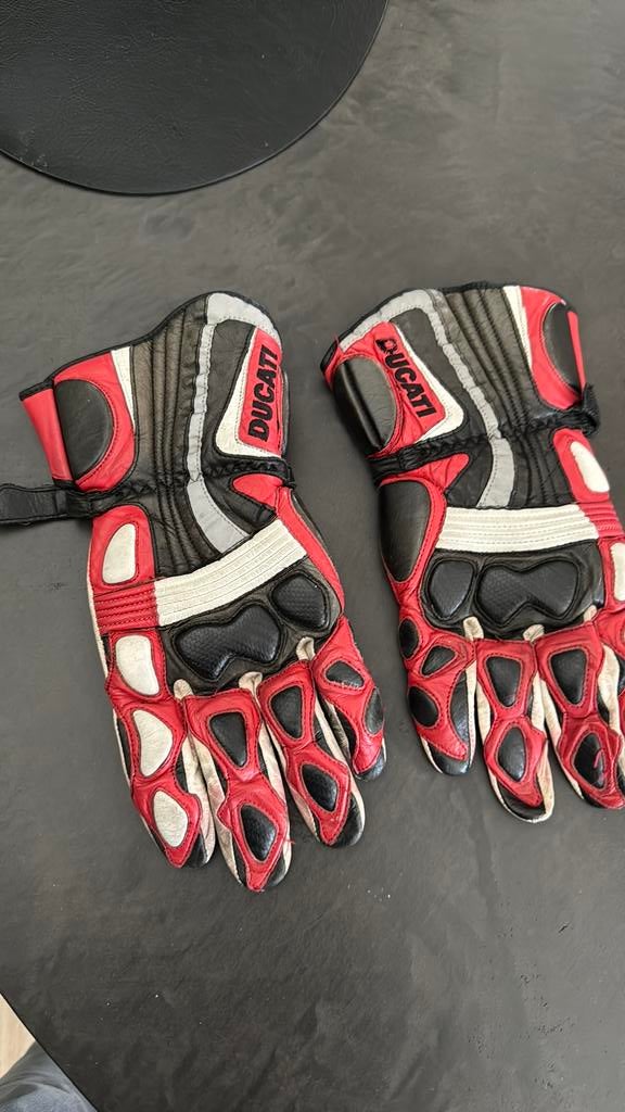 Ducati leren handschoenen, Motoren, Kleding | Motorkleding, Ophalen of Verzenden, Tweedehands, Handschoenen