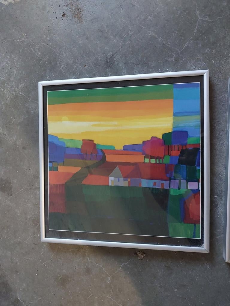 Schilderij Ton Schulten reproductie in lijst 30x30 cm, Ophalen of Verzenden