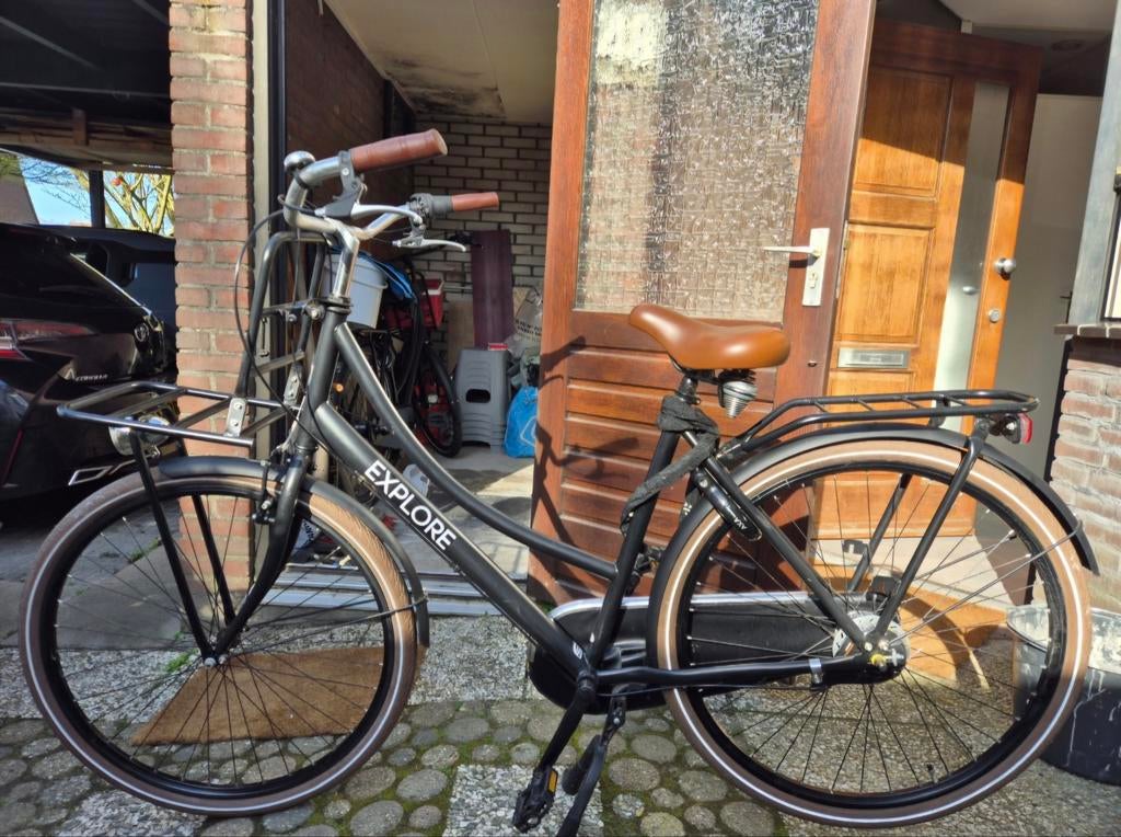 Explore omafiets 28 inch, 3 versnellingen, handrem, rekje, Ophalen