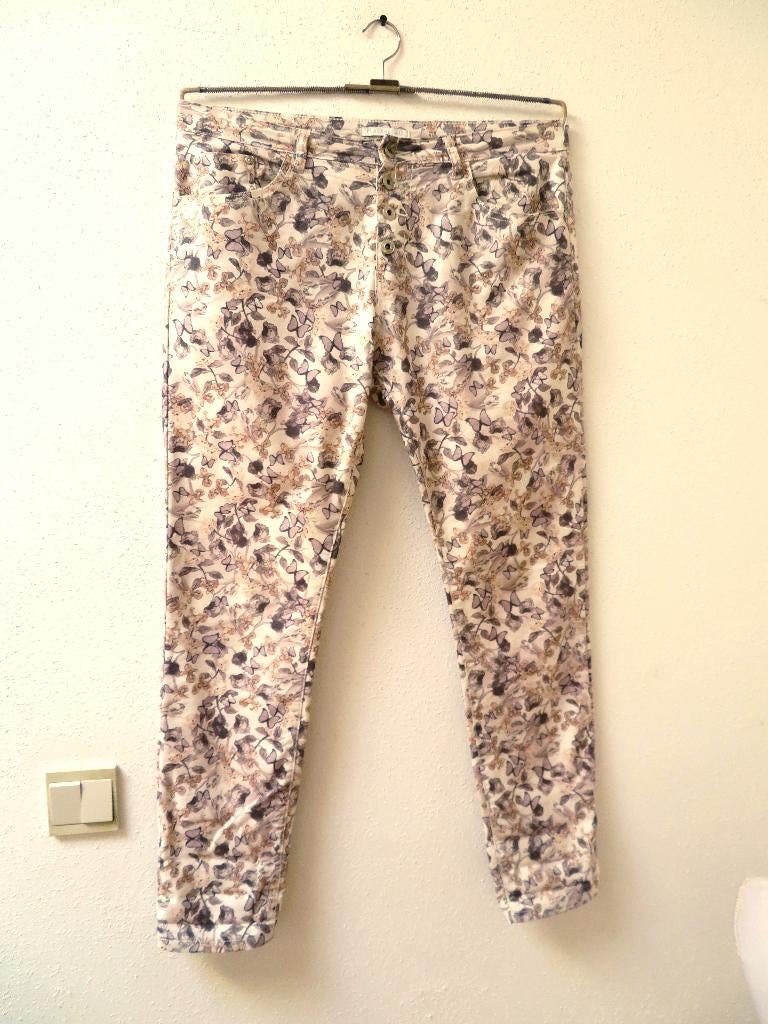 F34 PLACE DU JOUR broek room wit zwart maat 42, Wit, Maat 42/44 (L), Ophalen of Verzenden, Zo goed als nieuw