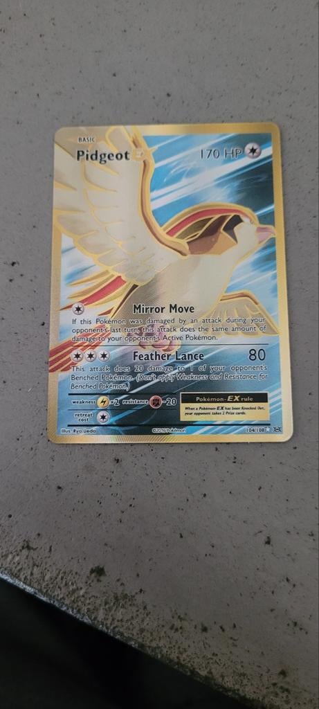 Pidgeot EX Full Art Pokémon Kaart - Zeer Uitstekende Staat, Ophalen of Verzenden, Zo goed als nieuw, Losse kaart, Foil