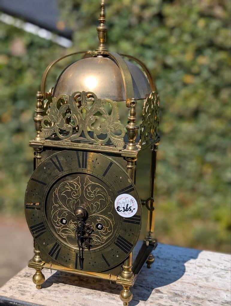 Antieke lantaarn klok kwartier slag. 39 cm. Hoog €365., Ophalen