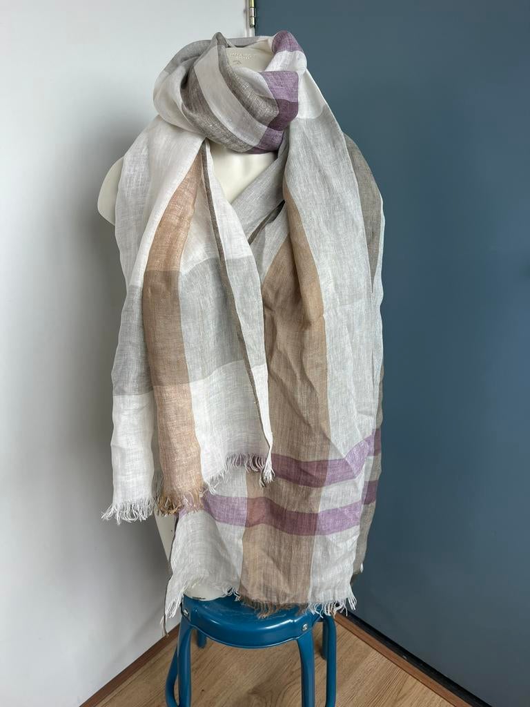 Filidilana concimossa linnen sjaal stola antigua grijs, Maat 46/48 (XL) of groter, Nieuw, Ophalen of Verzenden, X