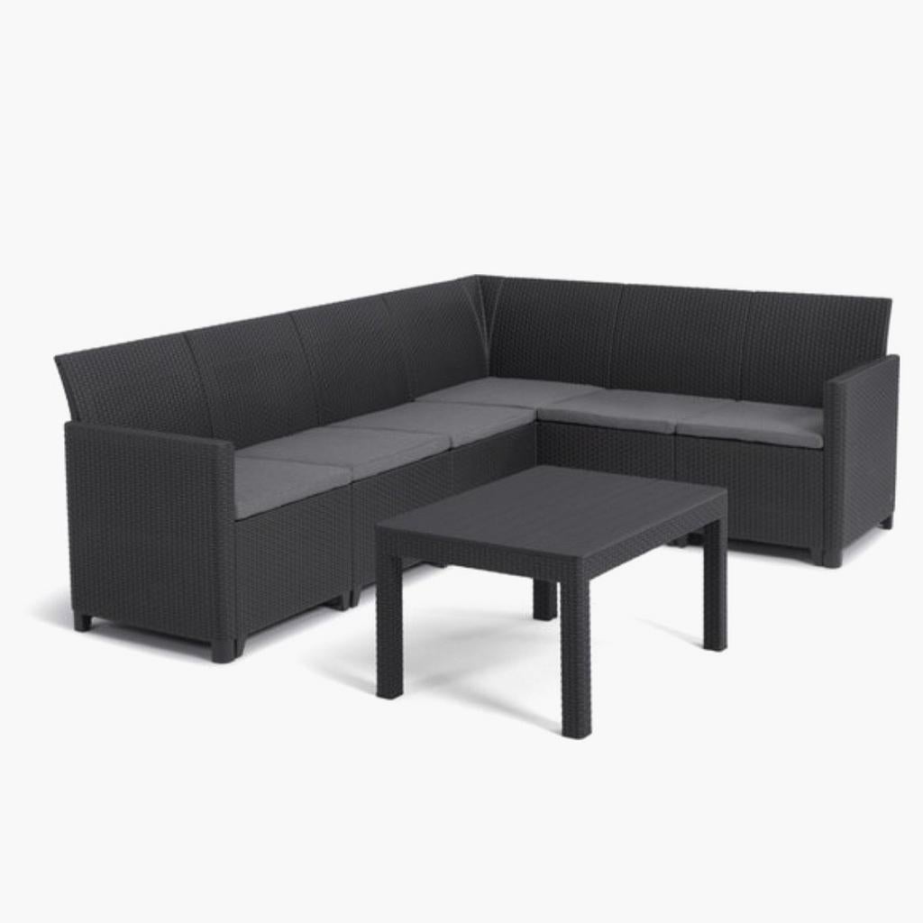 Keter Marie loungeset, Tuin en Terras, Ophalen, 5 zitplaatsen, Kunststof, Zo goed als nieuw