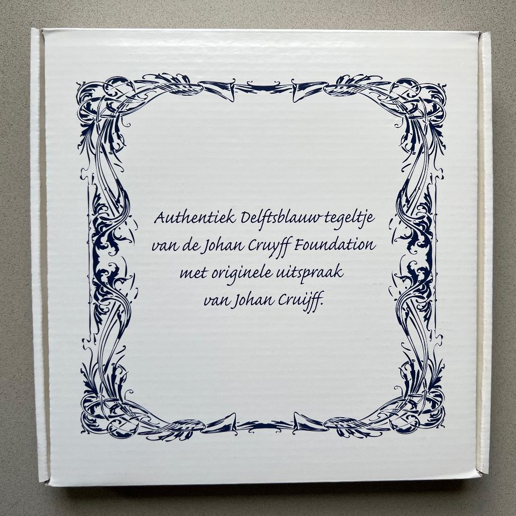 Johan Cruijf Foundation wandtegel Royal Delft NIEUW, Ophalen, 15 cm, Steen/keramiek, 15 cm