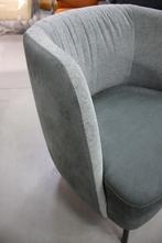 Luxe fauteuil TRAY Jess Design leer stof grijs ronde vormen, Ophalen, Zo goed als nieuw, Leer, 50 tot 75 cm
