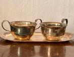 Verzilverd (of zilver) Suikerpot en Melkkan Set, Antiek en Kunst, Ophalen of Verzenden, Zilver