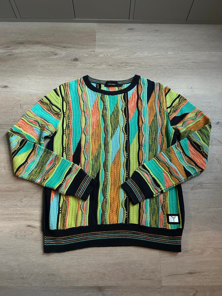 Carlo Colucci Trui - Kleurrijke Vintage Stijl, Kleding | Heren, Ophalen of Verzenden, Zo goed als nieuw, Maat 46 (S) of kleiner