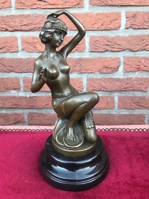 roaring twenties danseres, brons en marmer, Ophalen of Verzenden