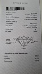 0.50 ct Fancy Deep Yell/Orange Diamant (IGI) kleur zeldzaam, Sieraden, Tassen en Uiterlijk, Edelstenen, Ophalen of Verzenden, Nieuw