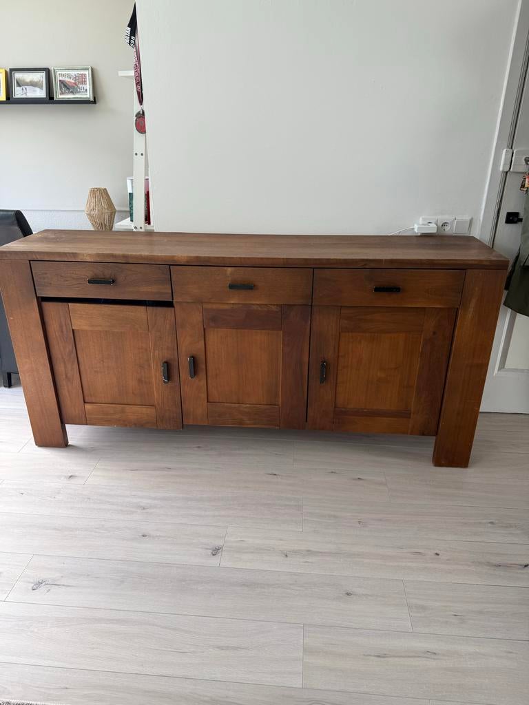 Houten Sideboard / Dressoir - L200xB45xH95 cm - Haarlem, Gebruikt, Ophalen of Verzenden, 200 cm of meer, Met lade(s)