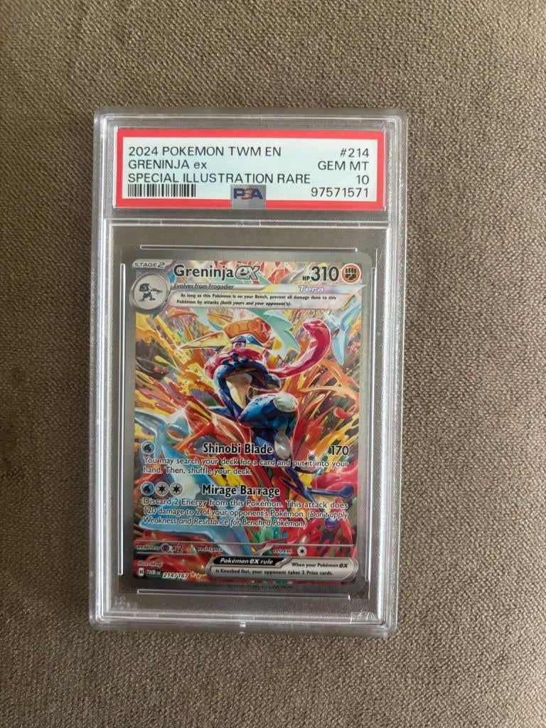 Greninja 214 psa 10, Ophalen of Verzenden, Zo goed als nieuw