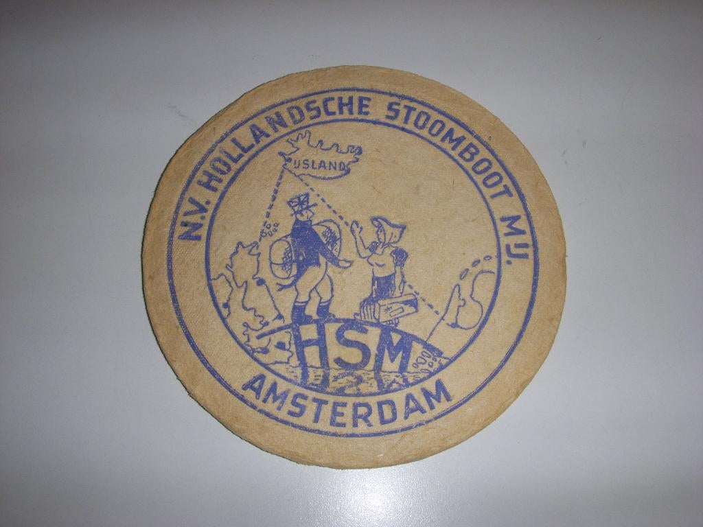 ZEER oud viltje N.V Hollandsche Stoomboot Mij Amsterdam, Verzamelen, Scheepvaart, Ophalen of Verzenden, Gebruikt, Motorboot, Gebruiksvoorwerp