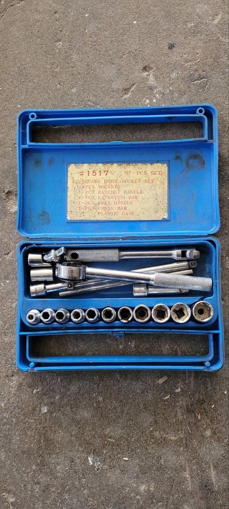 Dopsleutelset in kunststof koffer, Doe-het-zelf en Verbouw, Ophalen of Verzenden, Gebruikt