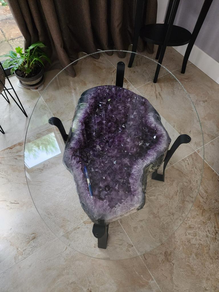 Unieke prachtige koffietafel amethyst!, Huis en Inrichting, Ophalen, 50 tot 100 cm, Kristal amethyst, Nieuw