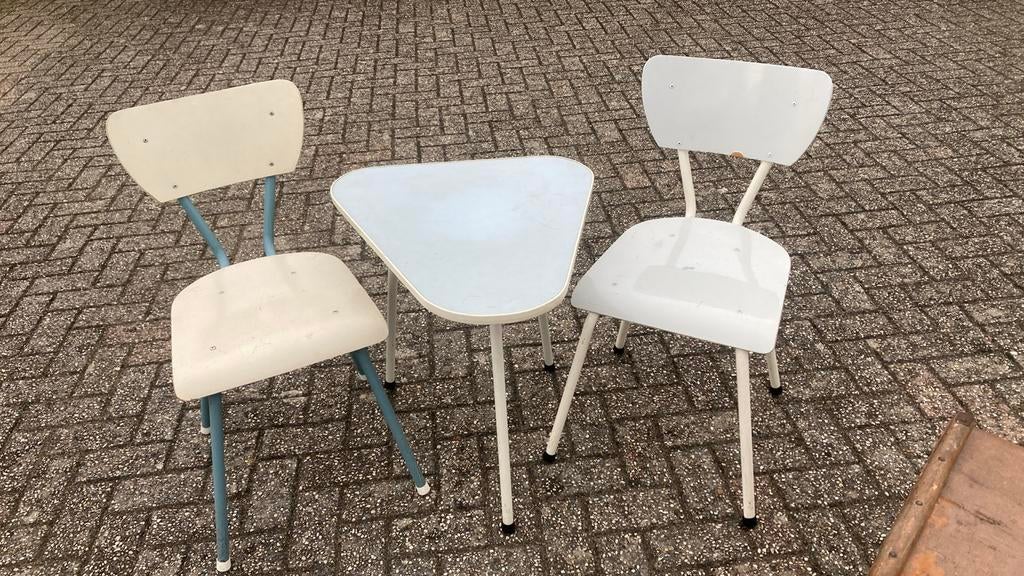 Vintage stoelen met tafeltje jaren 60, Antiek en Kunst, Ophalen