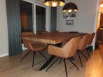 6 eetkamerstoelen cognac (eettafel NIET te koop), Ophalen, Gebruikt, 4 tot 6 stoelen