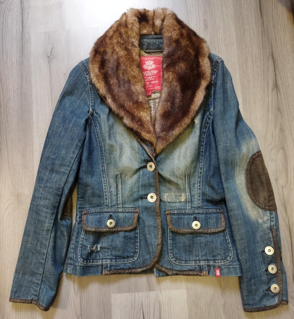 Esprit Spijkerjasje Maat S, Kleding | Dames, Jasjes, Kostuums en Pakken, Maat 38/40 (M), Blauw, Ophalen of Verzenden, Zo goed als nieuw