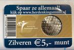 Zilveren €5,- munt - 60 jaar Vrede en Vrijheid, Koningin Beatrix, Zilver, Euro's, Ophalen of Verzenden
