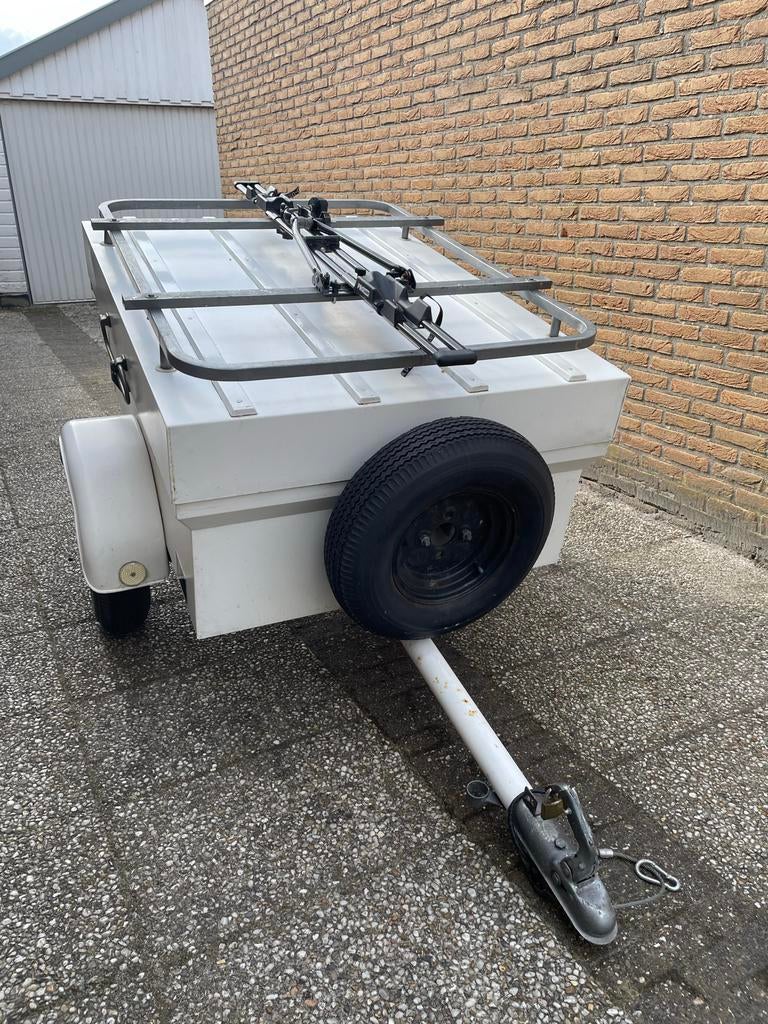 Saris Speedy bagagewagen met dakrek en fietsendrager, Auto diversen, Aanhangers en Bagagewagens, Ophalen, Gebruikt