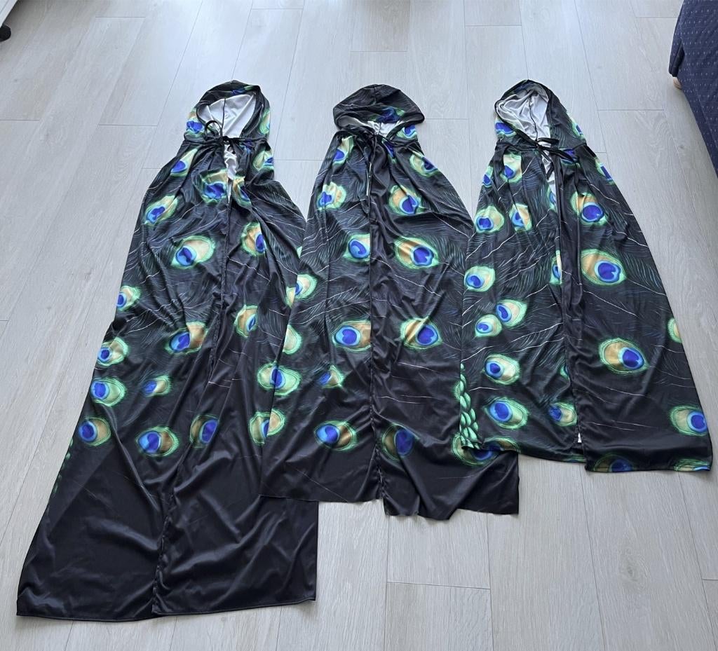 ZGAN 3 Capes Cape Pauw Pauwen Cape Pauwencape Mantel, Kleding | Dames, Maat 38/40 (M), Carnaval, Ophalen of Verzenden, Zo goed als nieuw