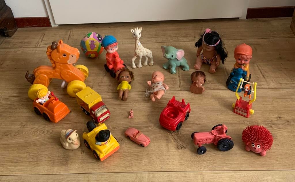 Verzameling vintage retro brocante speelgoed van alkes wat, Antiek en Kunst, Antiek | Speelgoed, Ophalen of Verzenden